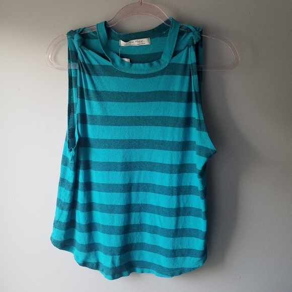 We The Free Knot Tank Teal Stripe NWOT Size Small… - Picture 2 of 7